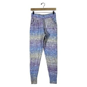 Vylette Knit Jogger Space Dye Lounge Pants Purple Blue Yellow Boho Cozy Size M